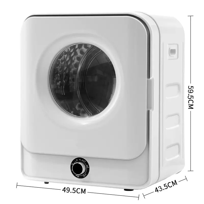 Compact Front-Load Clothes Dryer  1.95 Cu. Ft., 830W, 5 Drying Modes, Stainless Drum, White