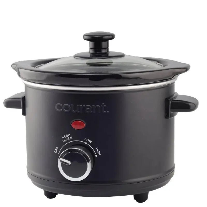 Courant 1.6 qt. Black Mini Slow Cooker with 3-Cooking Settings MCSC1524K974