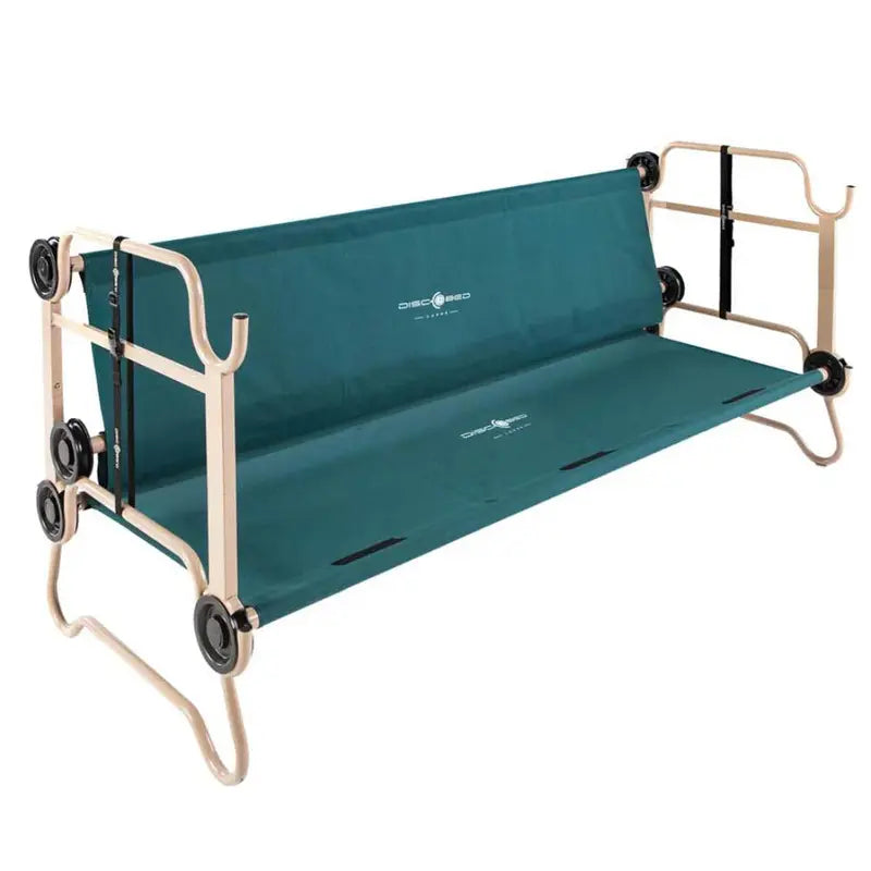 Disc-O-Bed Cam-O-Bunk Large Double Cot  Benchable Military-Grade Camping Cot with Integrated Storage Organizers