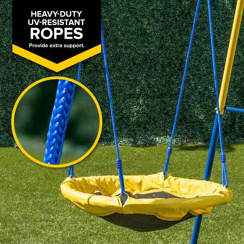 Sportspower Heavy-Duty Metal Swing Set – A-Frame Design, 300-Lb Capacity