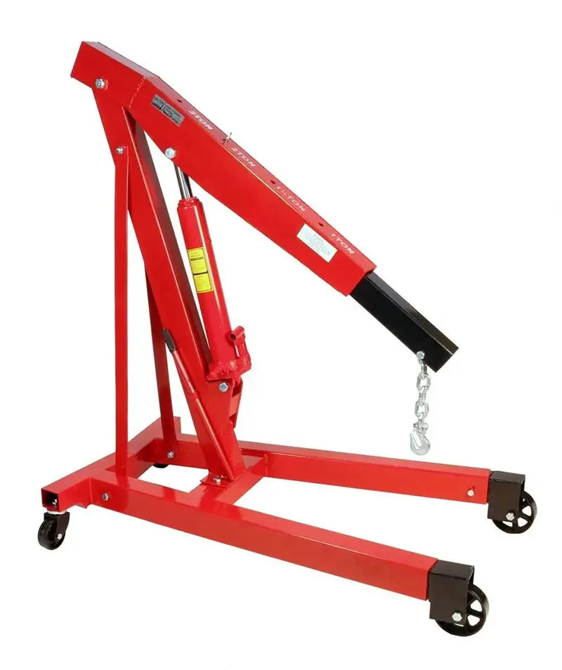 Dragway Tools 3-Ton Engine Hoist  Heavy-Duty Cherry Picker Crane for Automotive Workshops