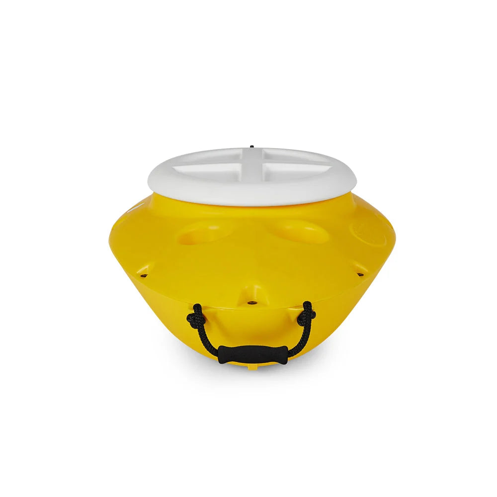 CreekKooler 30 Qt Floating Insulated Beverage Cooler Pull Behind Kayak, Yellow