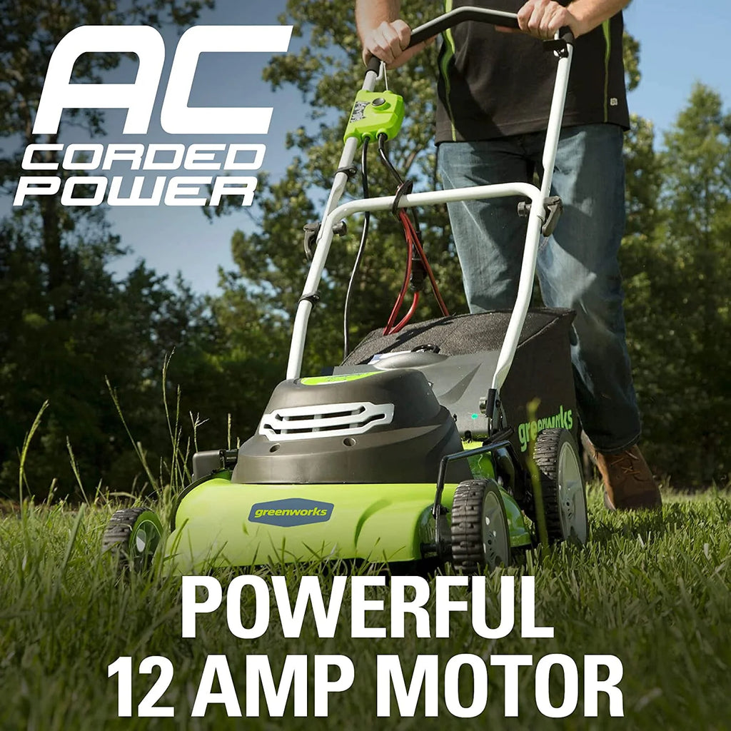 Greenworks 12 Amp 20-Inch 3-in-1Electric Corded Lawn Mower . 25022