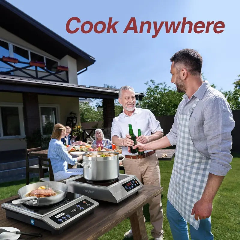 Stainless Steel Portable Induction Cooktop with 8-Inch Heating Zone