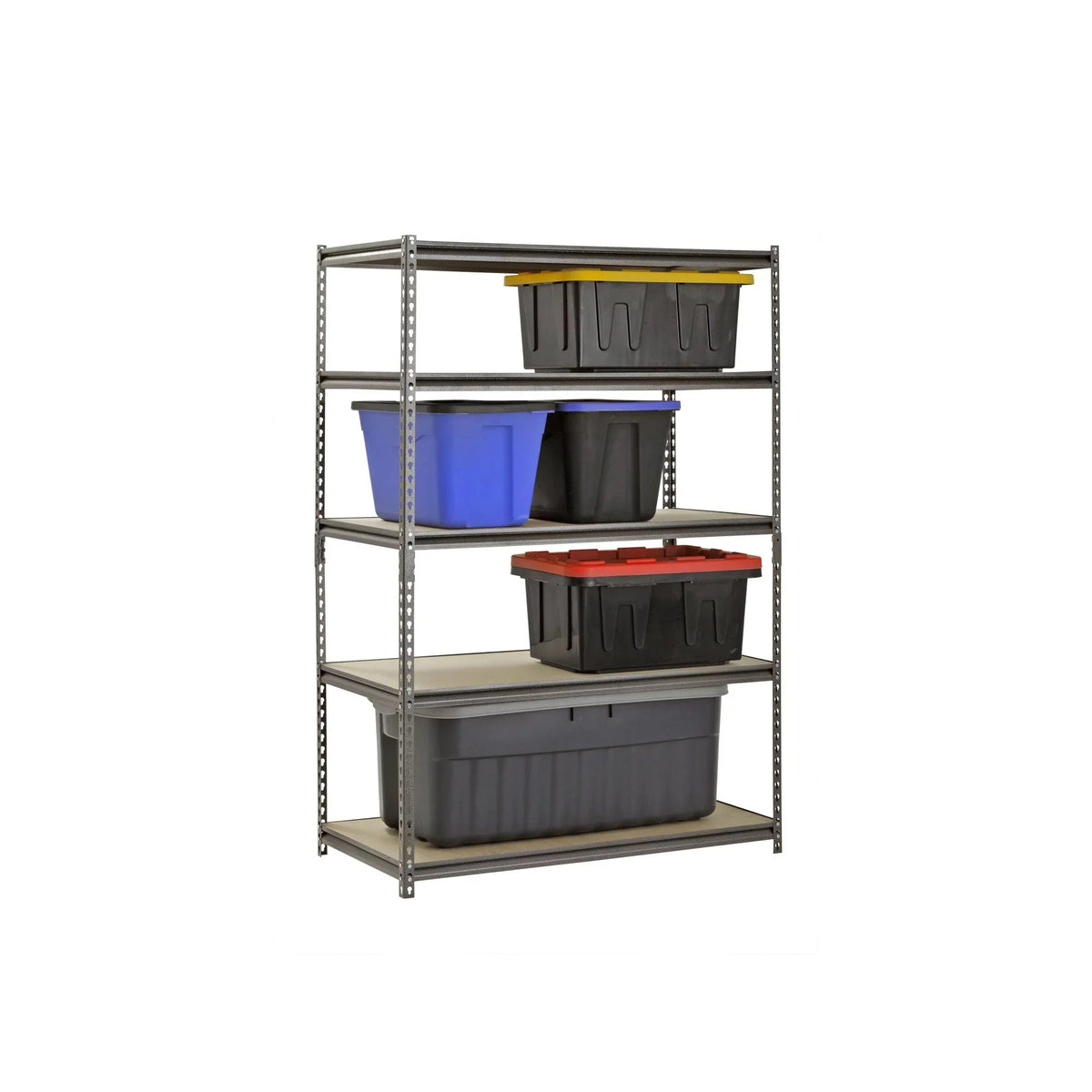 Edsal 48"W x 24"D x 72"H 5-Shelf Steel Freestanding Shelves . Silver-Vein