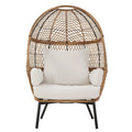 Better Homes and Gardens Ventura Boho Stationary Wicker Egg Chair . Off-White