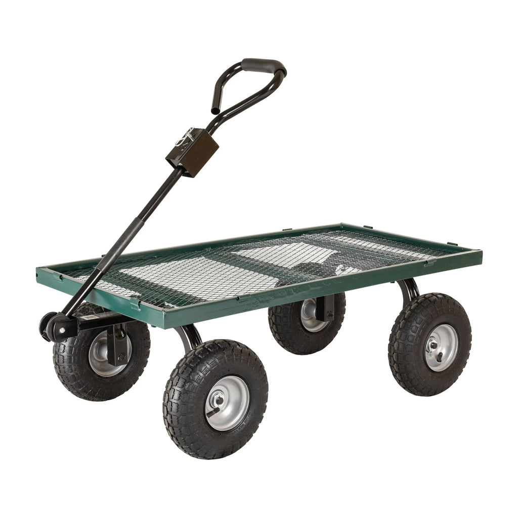 Garden Star 700lb Capacity . 38” x 20” Towable Mesh Garden Utility Cart
