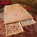 Bits and Pieces Jumbo 1500 Piece Puzzle Plateau W/ Storage Drawers . 26x35"