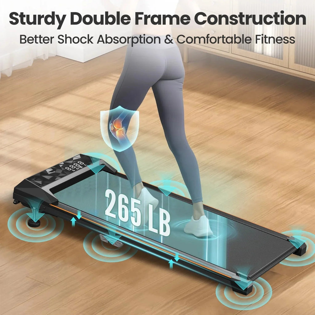 CoolHut Walking Pad, Under Desk Treadmill, 4-in-1 Home/Office Treadmill, No Installation, Low Noise, LED Display, 265 lb. Capacity with Remote Control