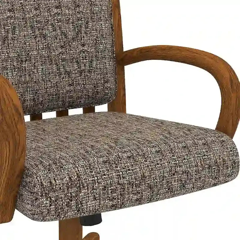 Darell Caster Dining Chair by Chromcraft  Chestnut-Finished Modern Seating