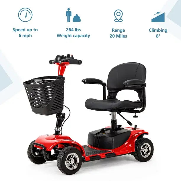 UltraLite 4-Wheel Mobility Scooter – Portable Lightweight Design, 14-Mile Range, Model A898