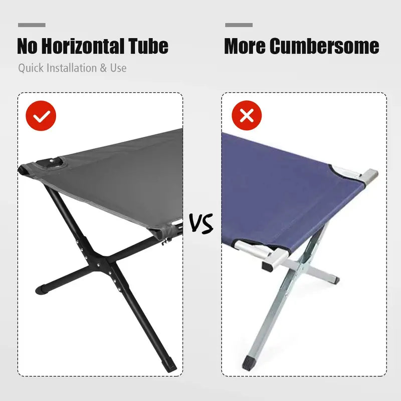Travel-Ready Folding Camping Cot with Durable Carry Bag Included
