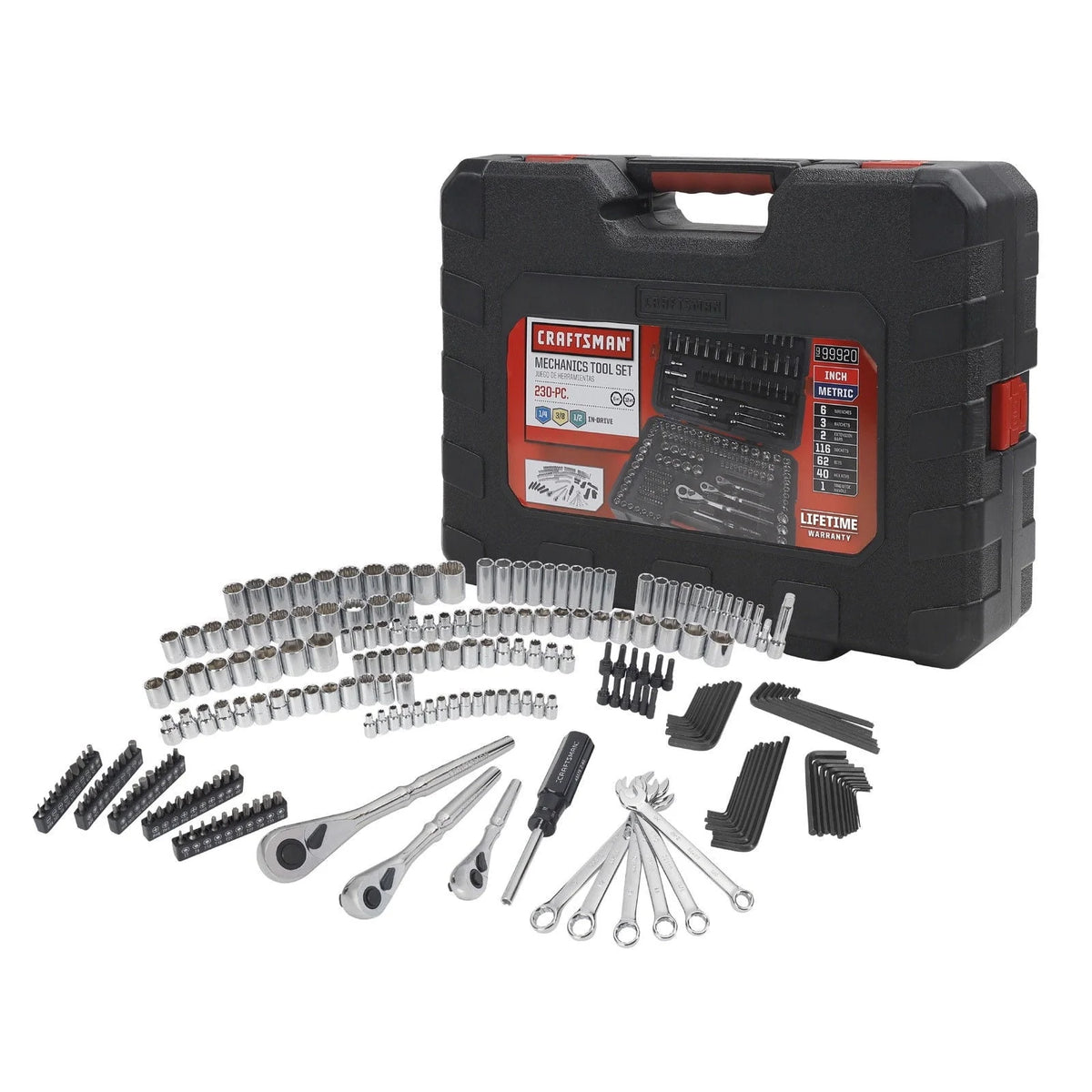 Craftsman Mechanics Set Metric Ratchet Socket Tool 230 Piece 70190