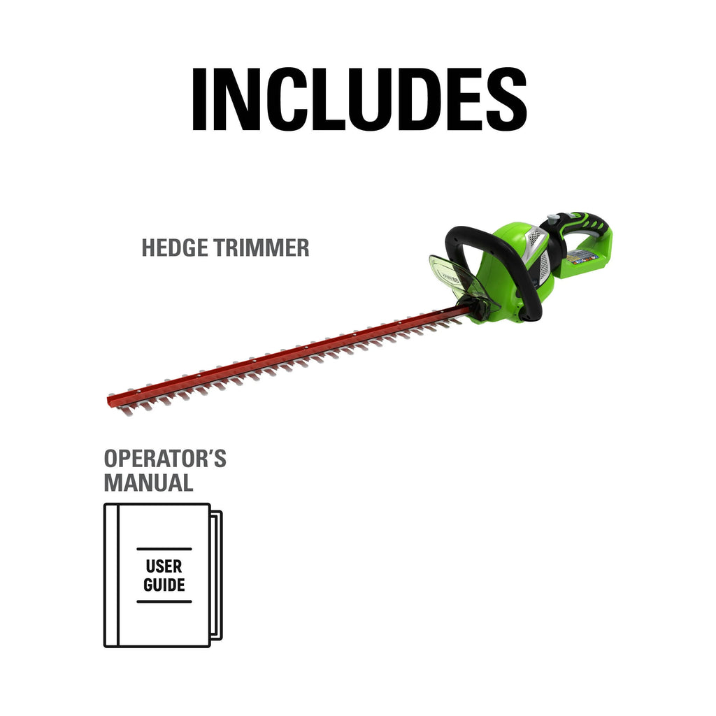 Greenworks 40V 24" Hedge Trimmer with (1) 2Ah Battery and Charger 22262VT