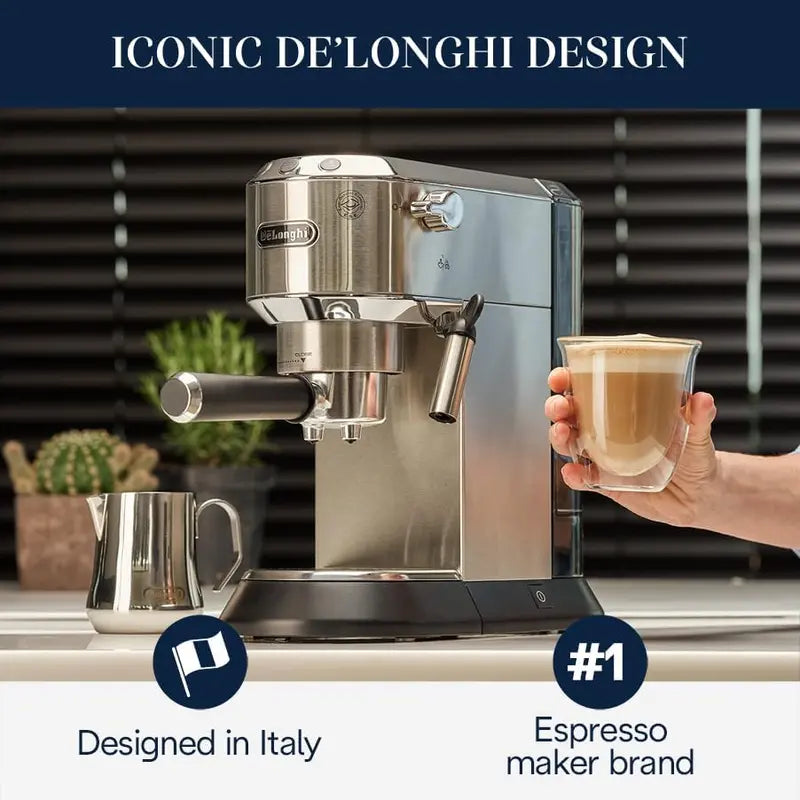 De onghi Dedica EC685 Manual Espresso Machine with Stainless Steel Frothing Wand