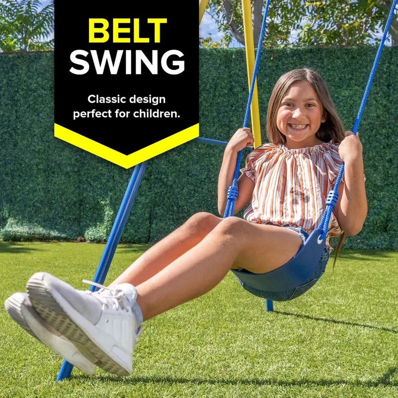 Sportspower Heavy-Duty Metal Swing Set – A-Frame Design, 300-Lb Capacity