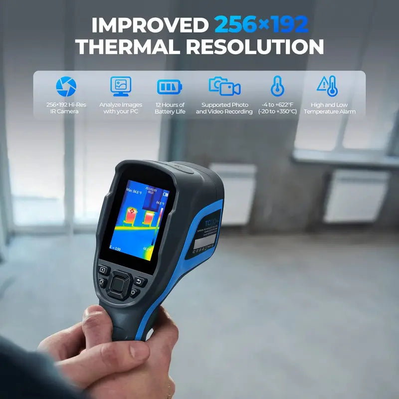 TOPDON TC100 Thermal Imaging Camera – 256×192 IR Resolution, Handheld Diagnostic Tool