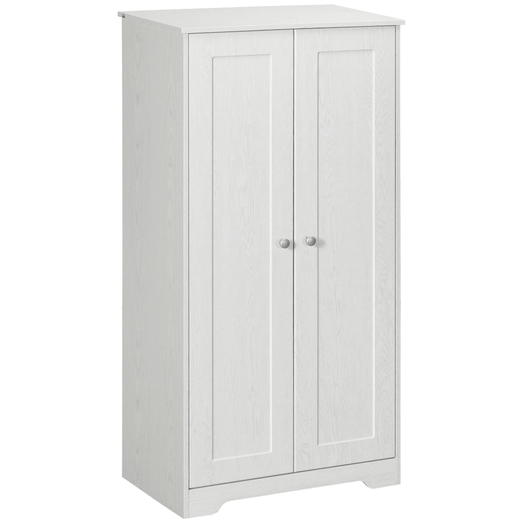 HOMCOM Kitchen Pantry, Freestanding Cupboard with Adjustable Shelves White
