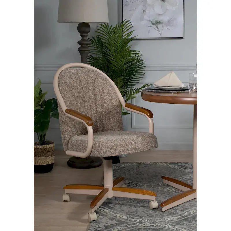 Swivel-and-Tilt Dining Chair – Casual Cushioned Caster Seat with Ergonomic Tilt