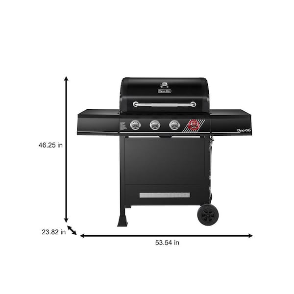 4-Burner Propane Gas Grill in Matte Black with TriVantage Multifunctional Cooking System