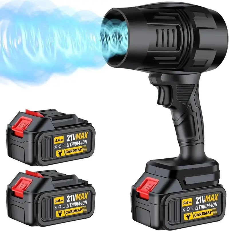 Cordless Electric Leaf Blower  Handheld Turbo Jet Fan with 2x 2.6Ah Batteries, Charger & Outdoor Cleaning Power