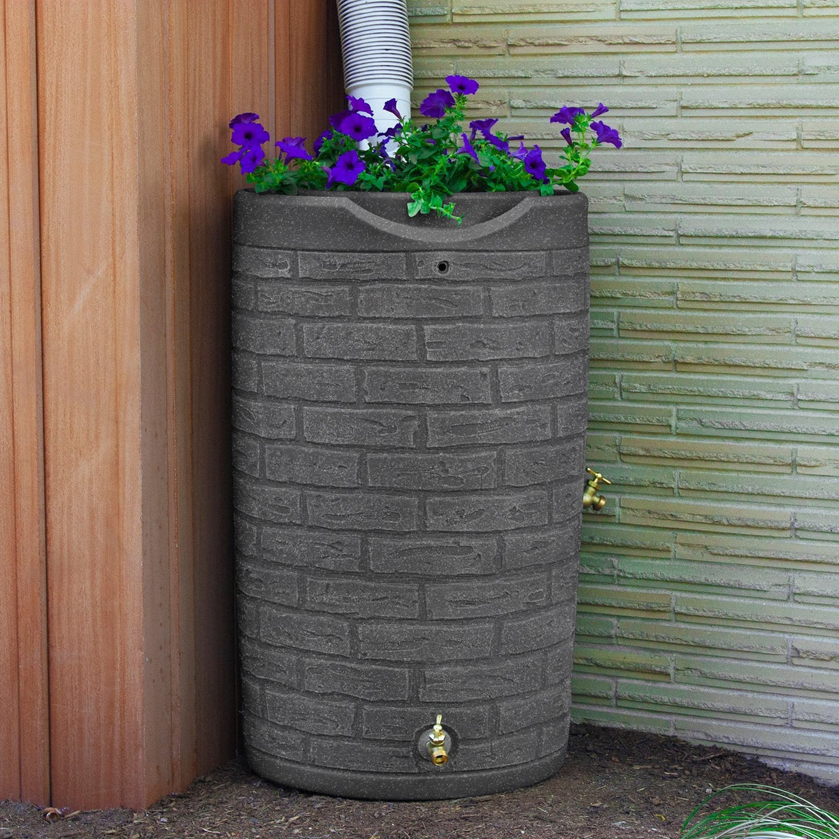 Good Ideas IMP-D50-DAR Impressions Downton Rain Saver Rain Barrel . 50 Gallon . Dark Granite