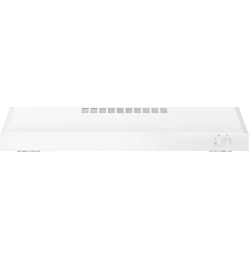 GE - 30" Convertible Range Hood - White on white