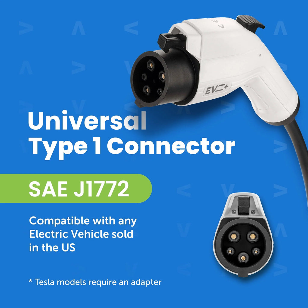 EV+ 16A EV Charging Station, Portable Electric Vehicle Charger, Level 2 EV Home Charging Station, 25-ft Cord SAE J1772 EV Charging Cable with NEMA 6-20, Travel Case, EVSE Level 2 Charging Station
