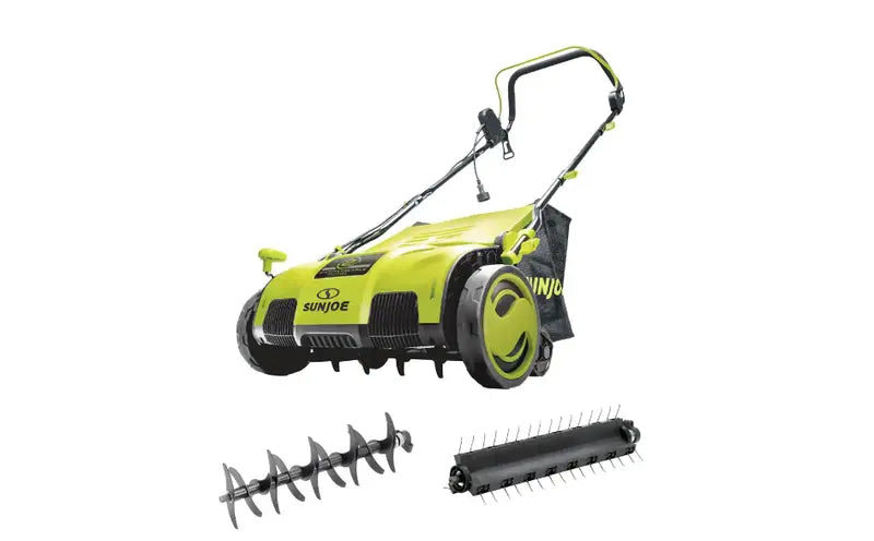 Sun Joe AJ805E Electric Lawn Dethatcher – 15-Inch, 13-Amp with Collection Bag