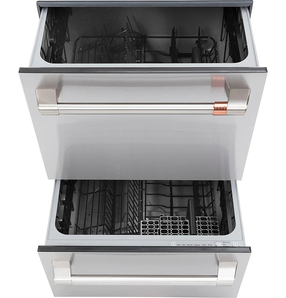 Café 24" Top Control Built-In Double Drawer Dishwasher - Stainless steel
