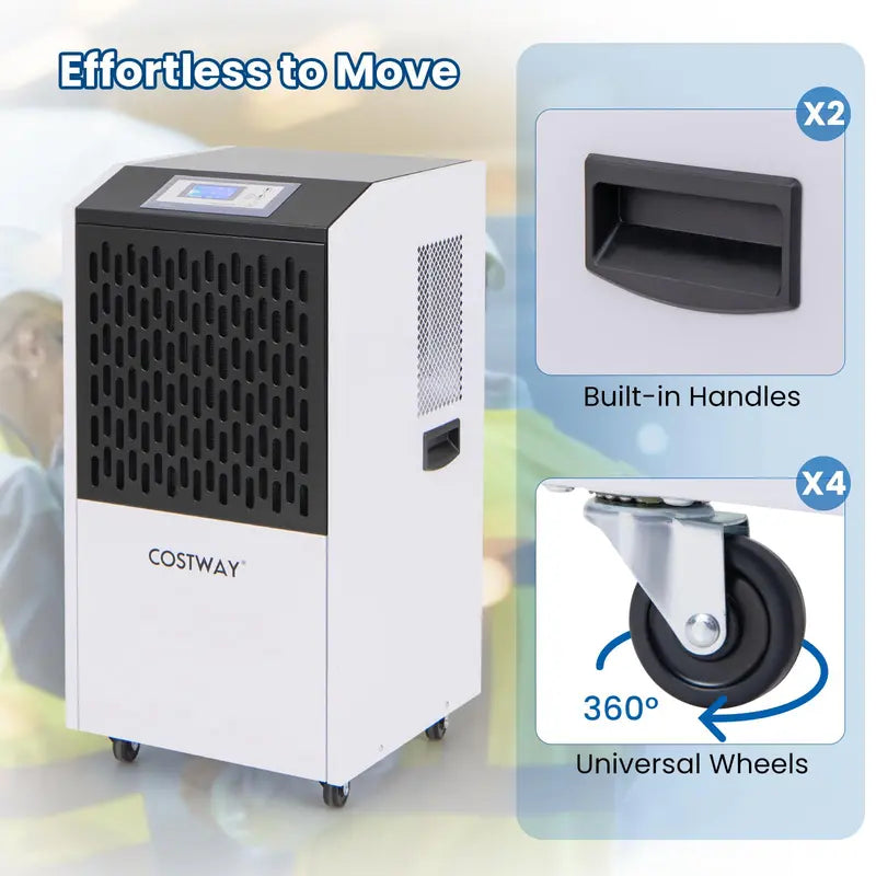 Commercial-Grade 250-Pint Dehumidifier  Industrial Strength with Continuous Drain Hose Compatibility