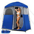 Two-Room Oversized Outdoor Shower Tent with Portable Carry Bag