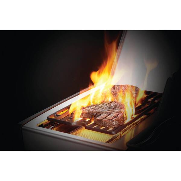 Rogue 4-Burner Propane Gas Grill in Stainless Steel with Infrared Rear and Side Burners