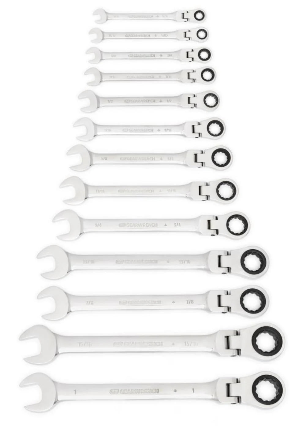 GearWrench 9702 13-Piece SAE Flex-Head Combination Ratcheting Wrench Set