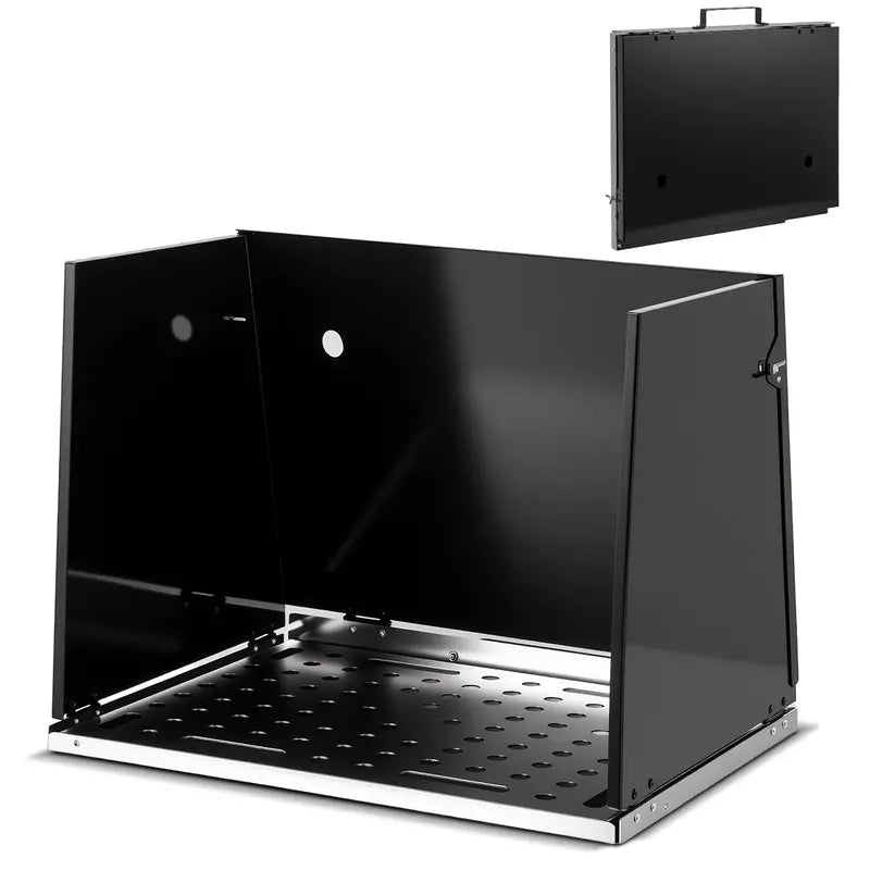 Compact Galvanized Steel Workbench  17 x 20 Portable Table with Three Protective Side Panels
