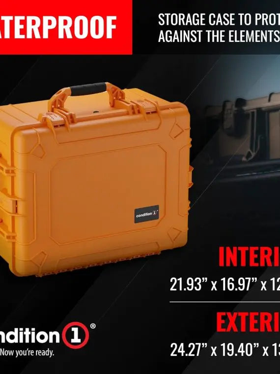 Condition 1 25 Heavy-Duty Waterproof Hard Case with Custom Foam for Camera & Tools