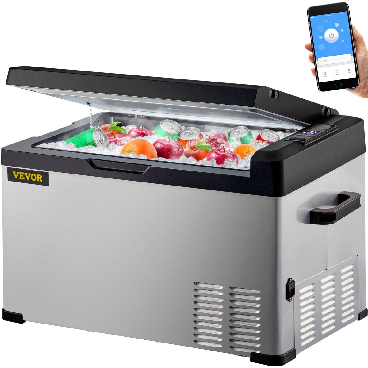 VEVOR 12 Volt Refrigerator, Portable Refrigerator (-4F~68F) with App Control Car Compressor Fridge Cooler 12V/24V DC and 110-22
