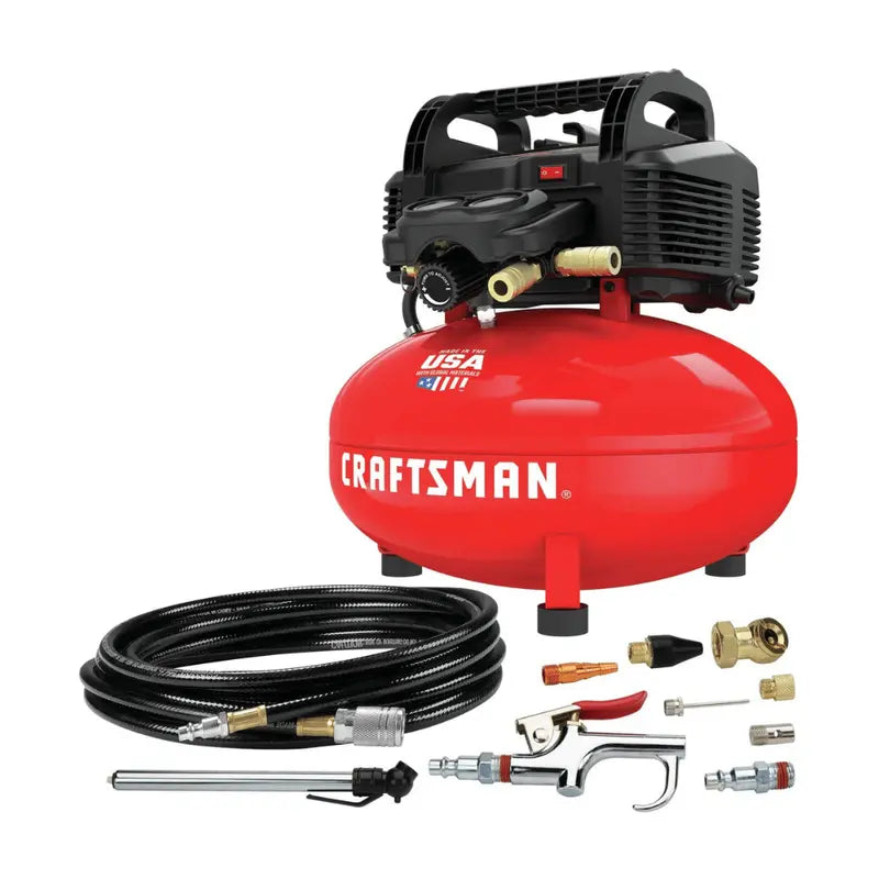 Craftsman 6-Gallon Oil-Free Pancake Air Compressor  150 PSI, Portable Design with Accessory Kit