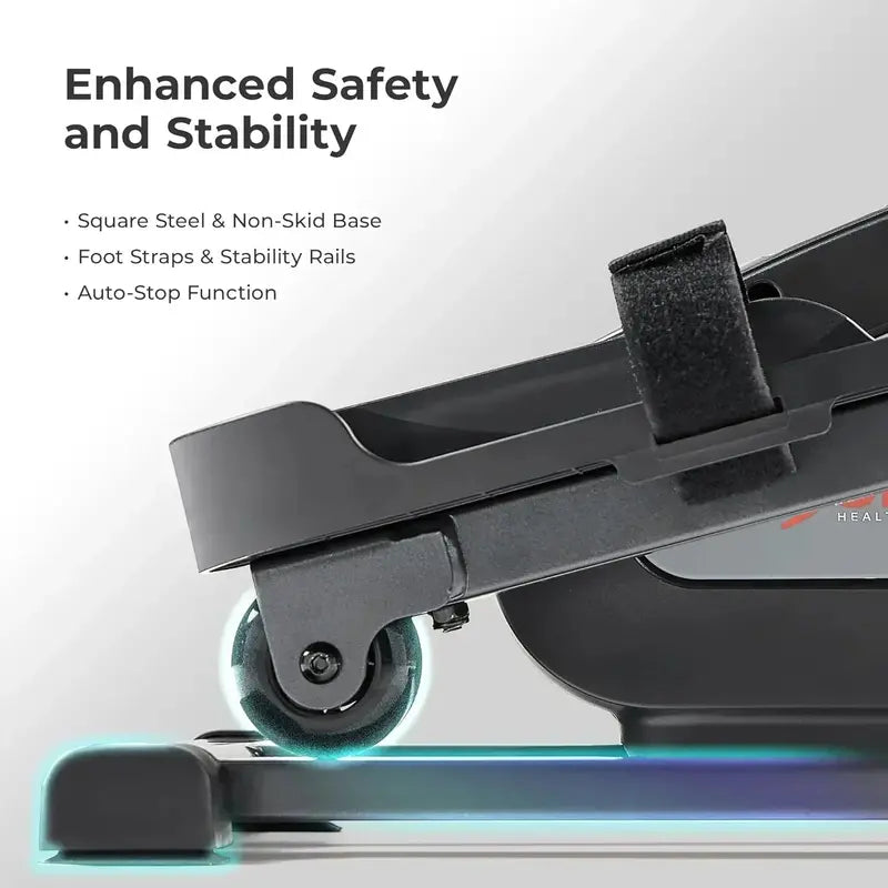 Sunny Health Fitness Smart Mini Elliptical for Under-Desk Pedaling Workouts