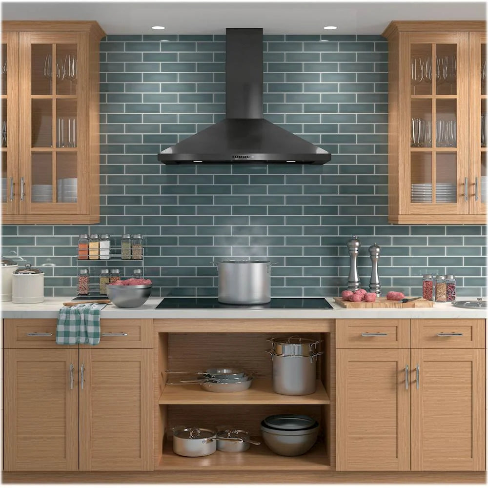 GE - 36" Convertible Range Hood - Black stainless steel