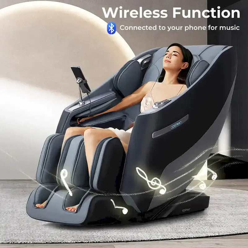 Costway Zero Gravity SL-Track Massage Chair  Full-Body Recliner with Lumbar Support