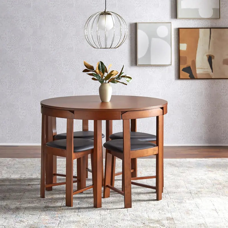 Tobey Harrisburg 5-Piece Space-Saving Round Dining Collection
