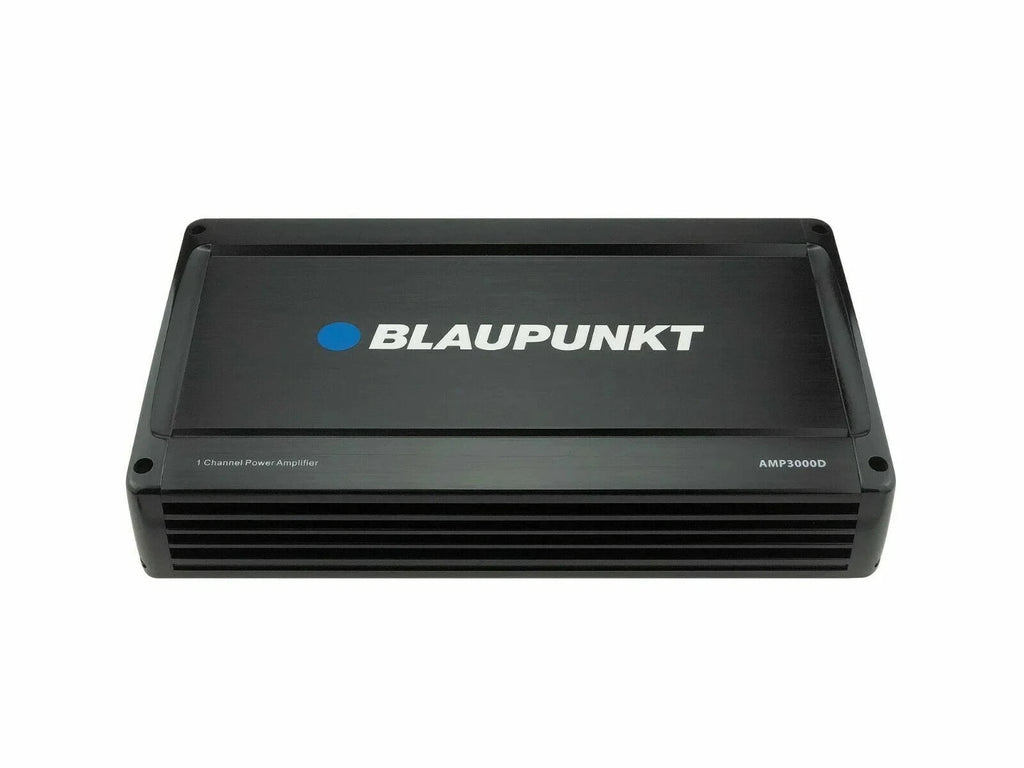 Blaupunkt AMP3000D 3000W Monoblock Class D Stereo Car Audio Amp + 4 Ga Amp Kit Bundle