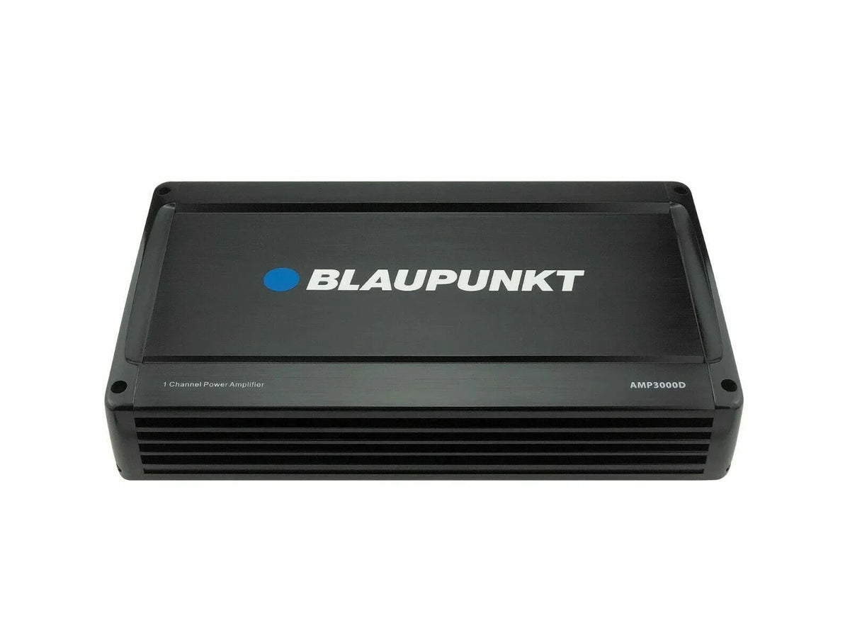 Blaupunkt AMP3000D 3000W Monoblock Class D Stereo Car Audio Amp + 4 Ga Amp Kit Bundle