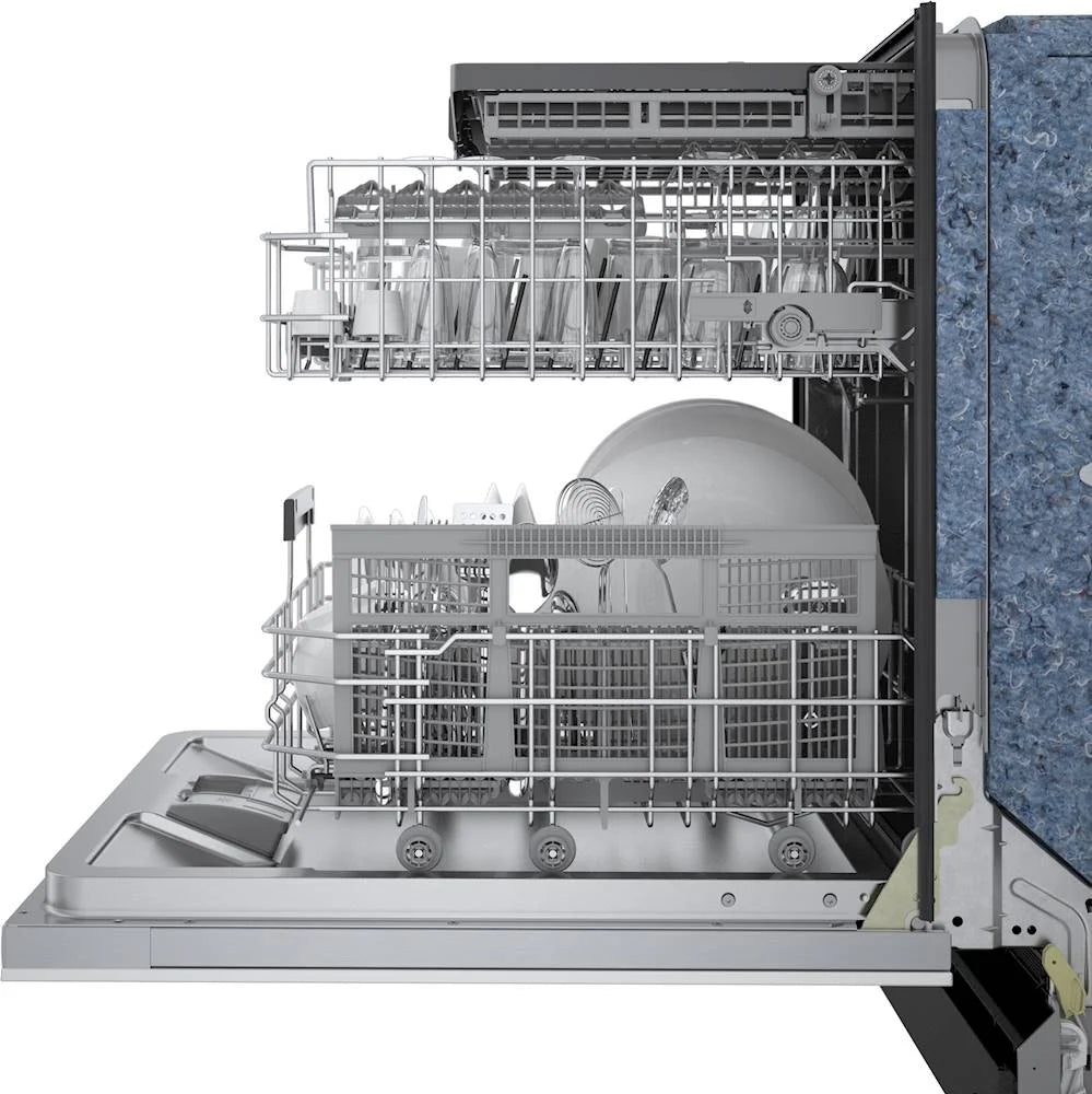 Bosch - 800 Series 24" Top Control Built-In Dishwasher with CrystalDry, Stainless Steel Tub, 3rd Rack, 42 dBa - Custom Panel Ready