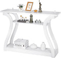 Console Table, Entryway Table with 3 Tier Storage Shelves, Narrow Long Sofa Table for Entryway, Living Room, Hallway, Couch, Foyer, White
