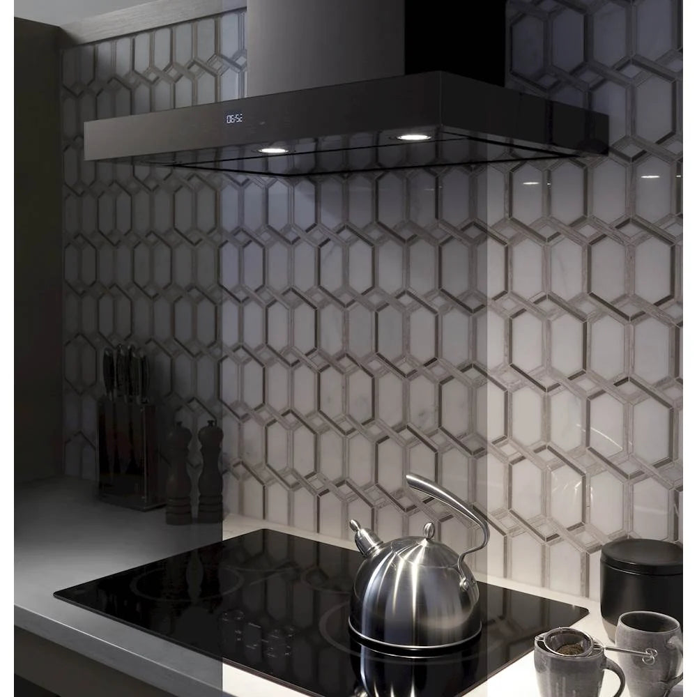 GE - 36" Convertible Range Hood - Black stainless steel