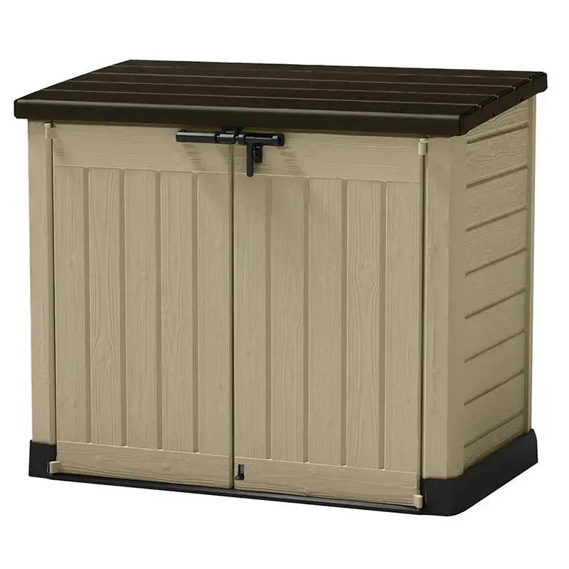 Store-It-Out MAX Horizontal Storage Shed – 4.8 x 2.7 ft Resin Construction, 42 Cu Ft, Beige/Brown