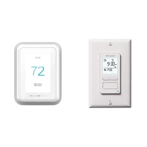 Honeywell Home T9 WiFi Smart Thermostat, Smart Room Sensor Ready, Touchscreen Display, Alexa and Google Assist White