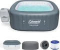 Square Inflatable Hot Tub for 4–6 People – 114 Air Jets, Insulated Cover, Portable Outdoor Spa (Gray)